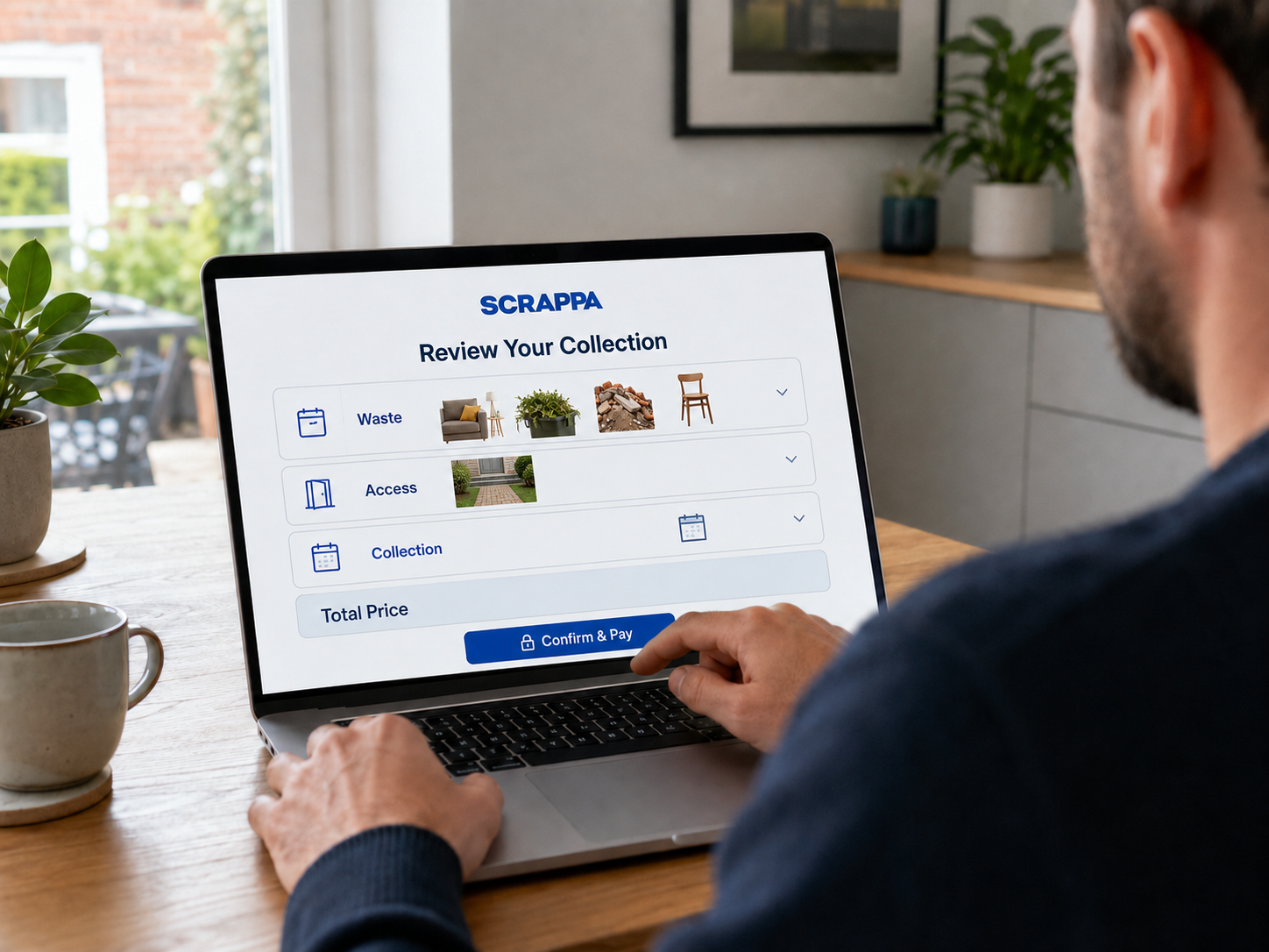 Customer reviewing the complete price for a Scrappa waste collection