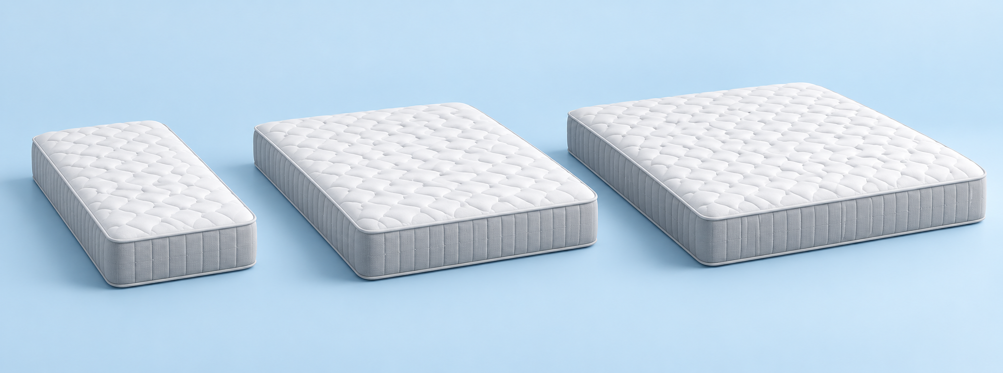 Illustration of different mattress sizes without unrelated waste