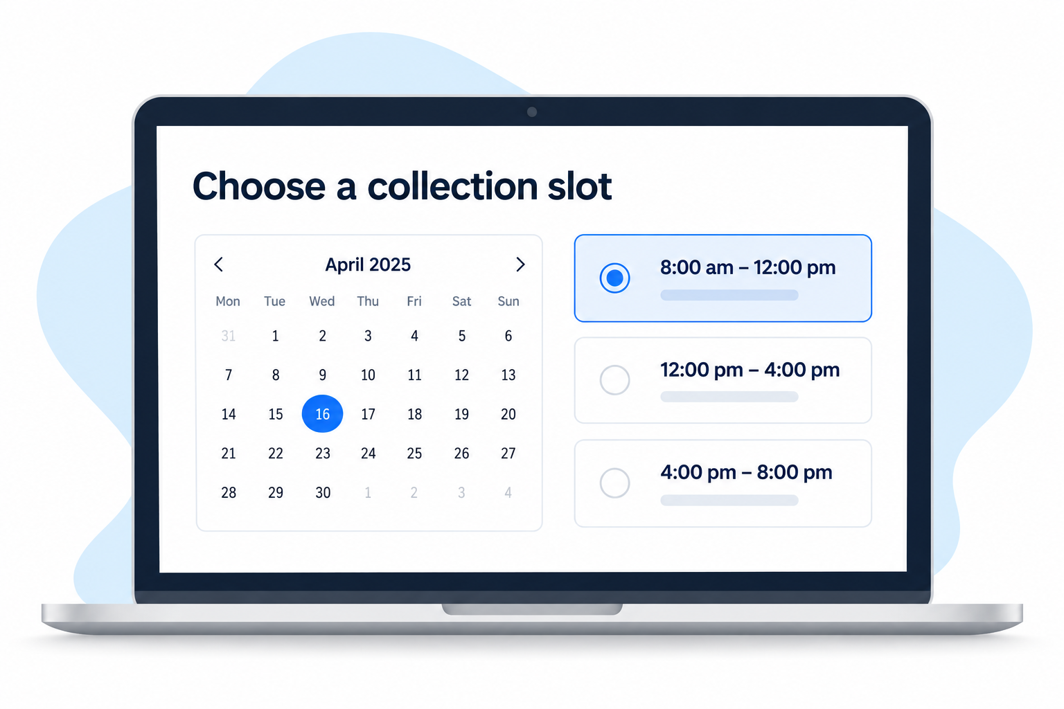 4. Choose an available slot