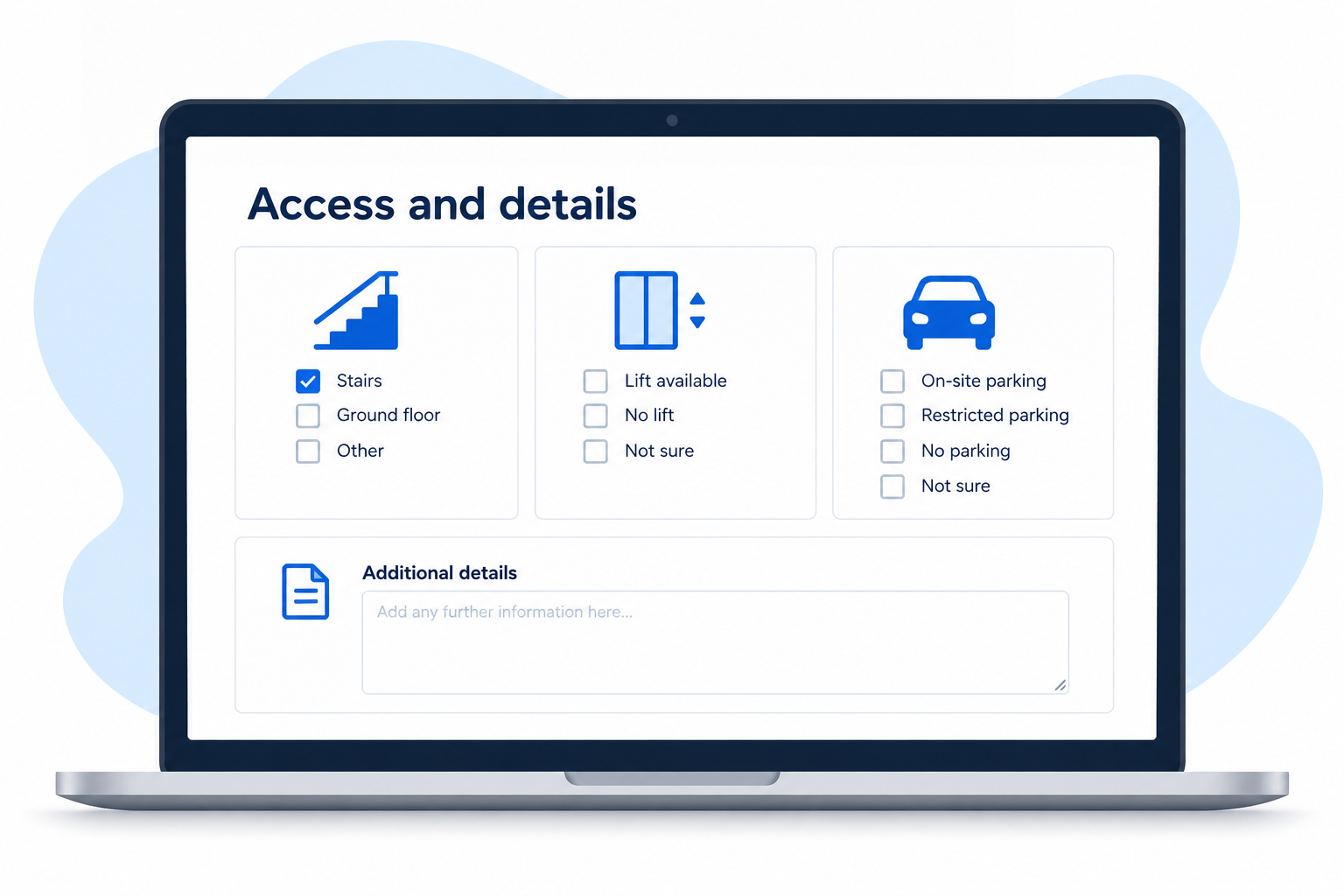 3. Explain access and job details