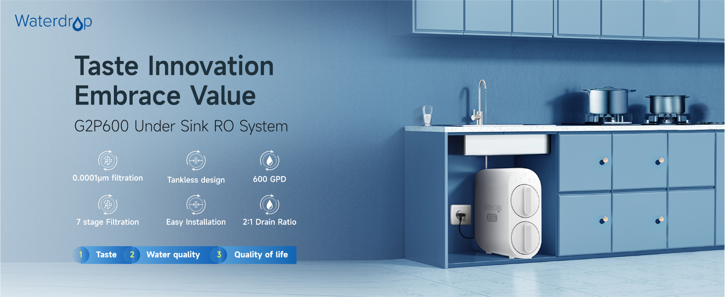 Waterdrop Remineralization Filter WD-MNR35, 1/4 Quick Connect Mineral  Filter for Reverse Osmosis System, Restore Essential Minerals for RO  System, RO