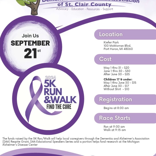 Dementia And Alzheimer's Association Of St. Clair County 5k Run/walk - "find The Cure"