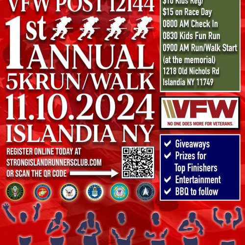 Veterans Day 5k Run / Walk Presented By Vfw Post 12144 Islandia, N.y.