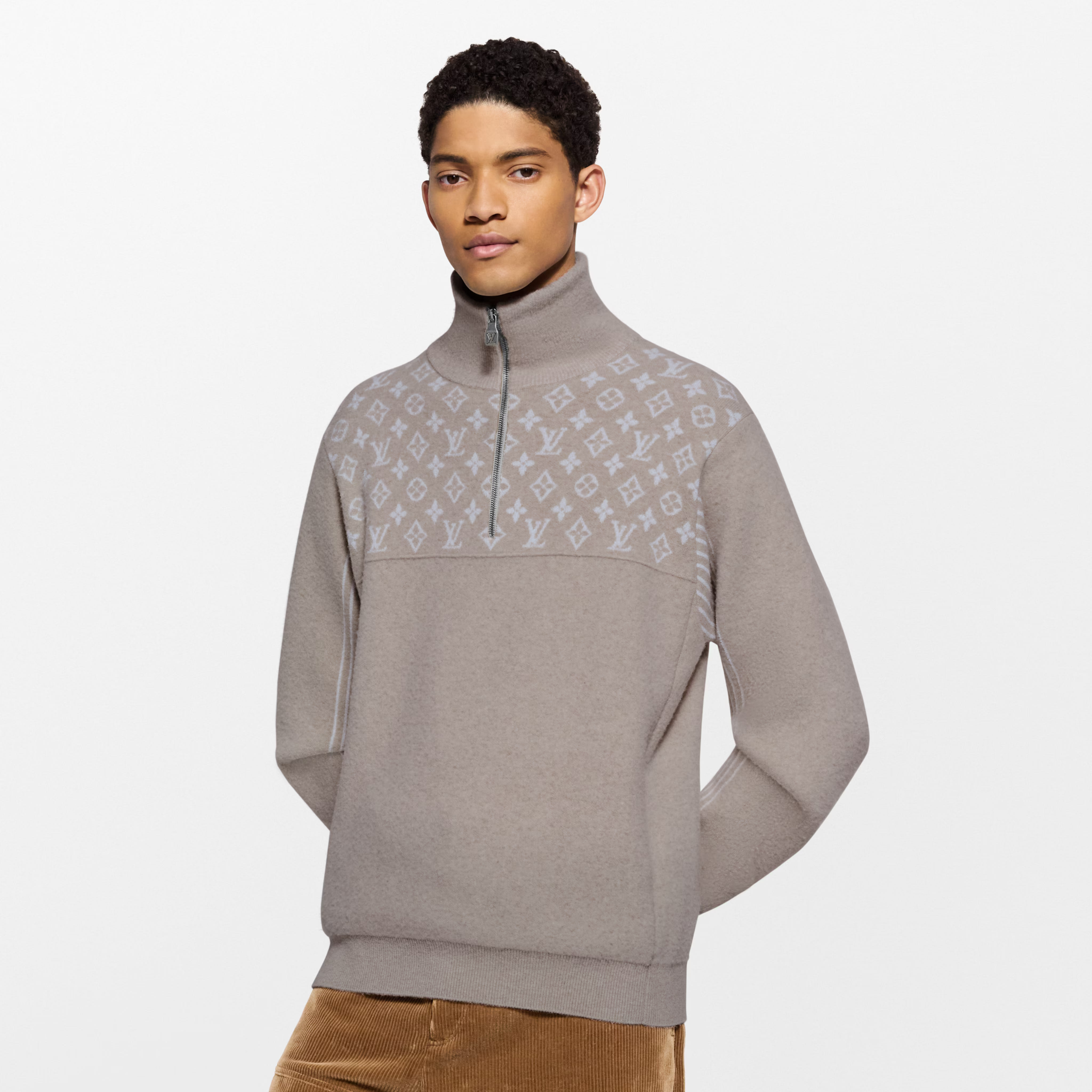 Светр Louis Vuitton - Ribbed Wool Half-Zip Pullover — фото 1