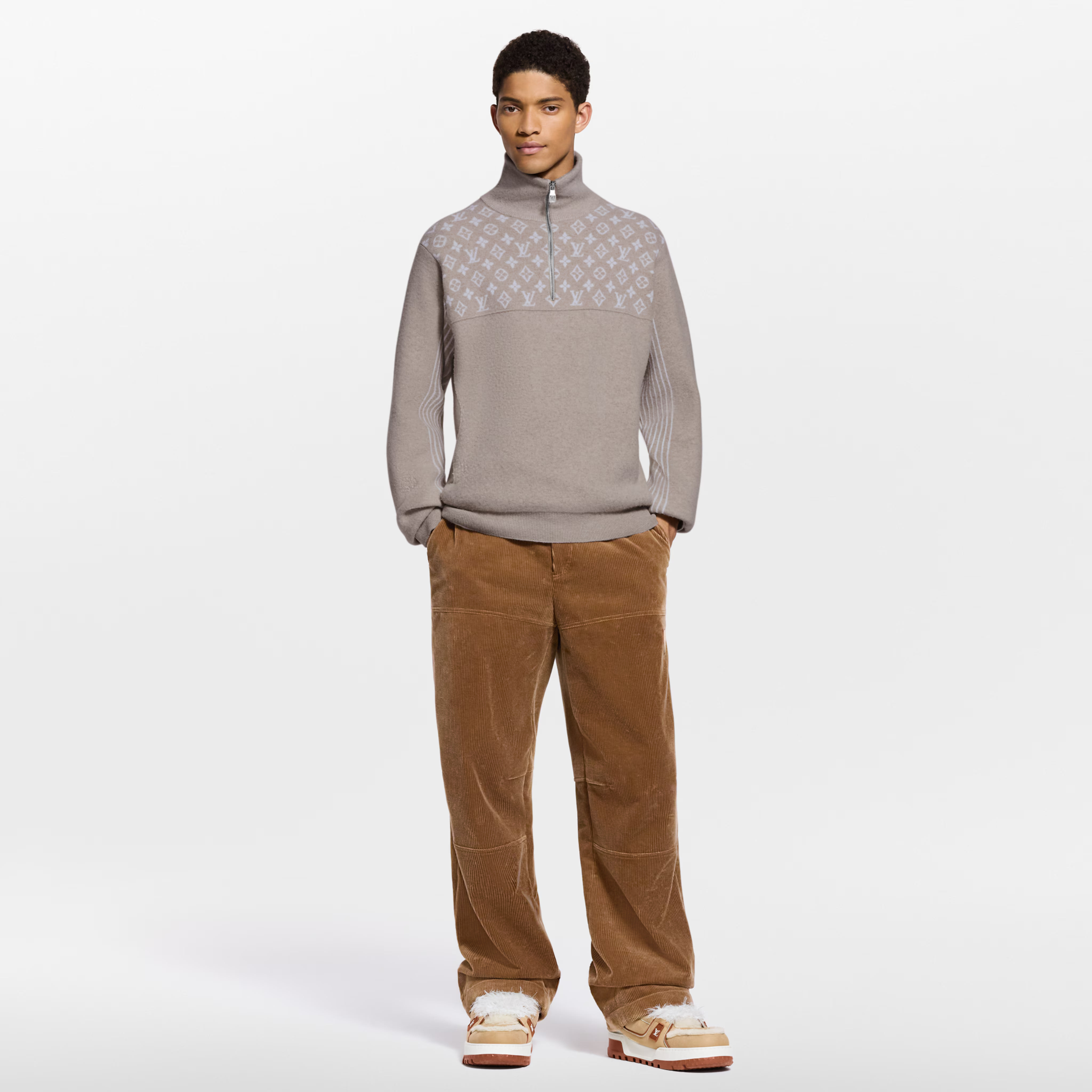 Светр Louis Vuitton - Ribbed Wool Half-Zip Pullover — фото 4