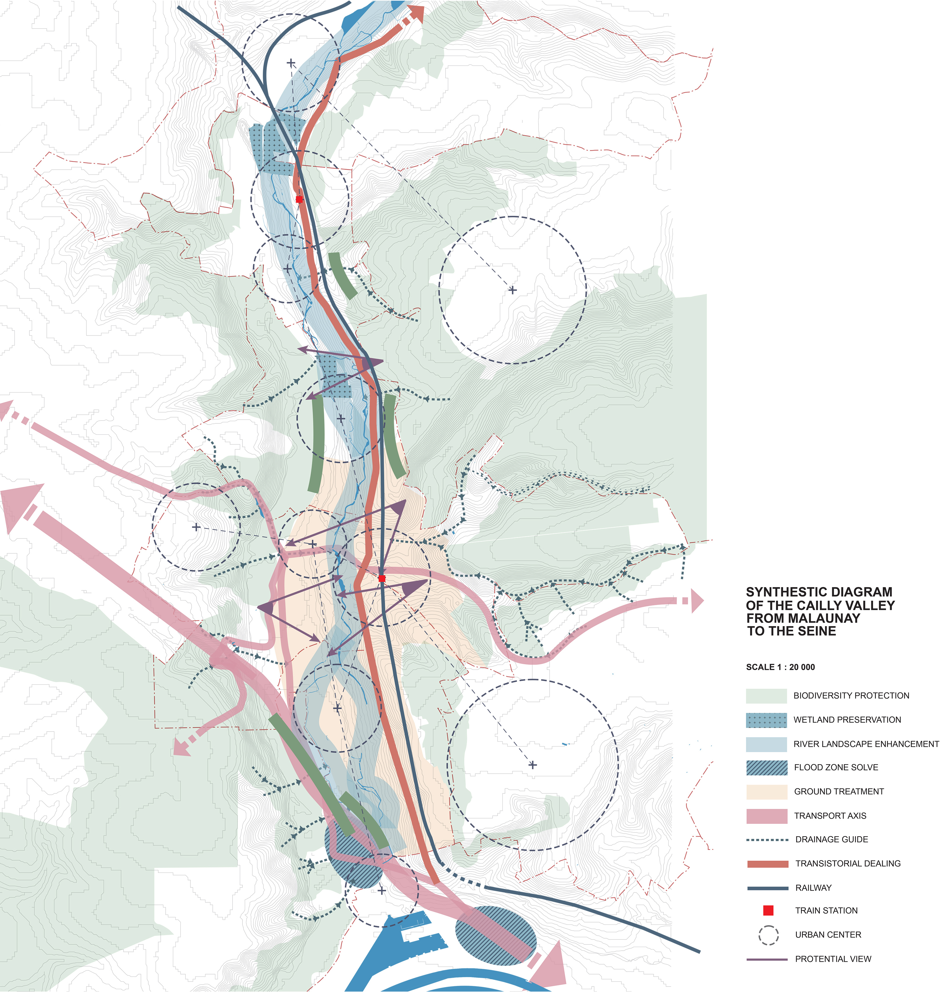 Carte analyse de la Vallée du Cailly de Malaunay à la Seine