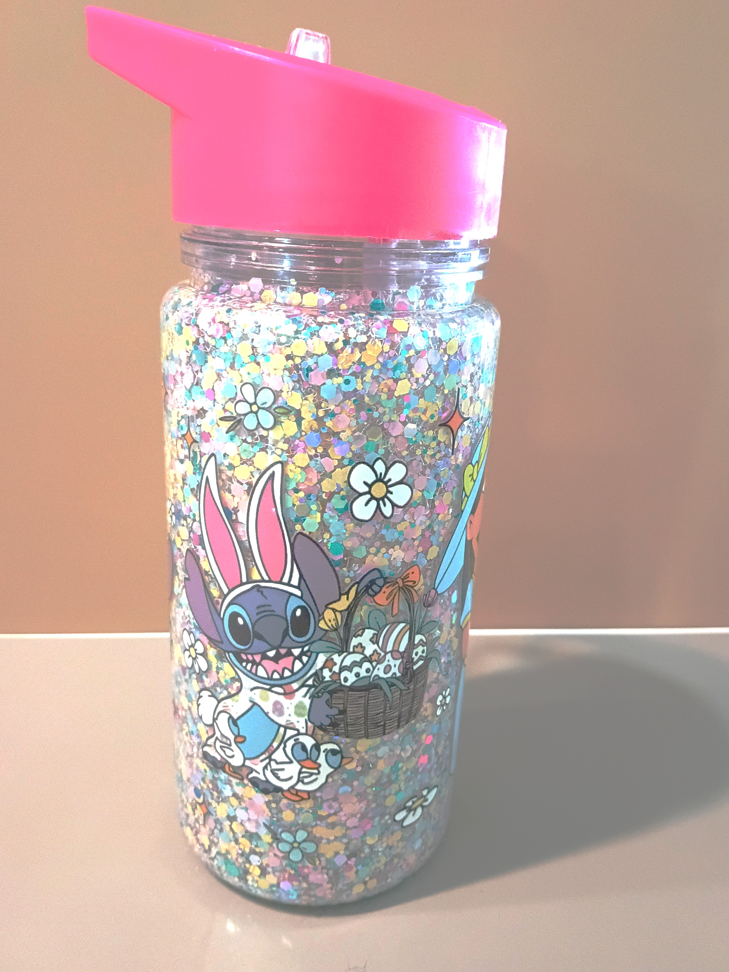 16 oz Milo and Stitch Glitter Sippy Cup