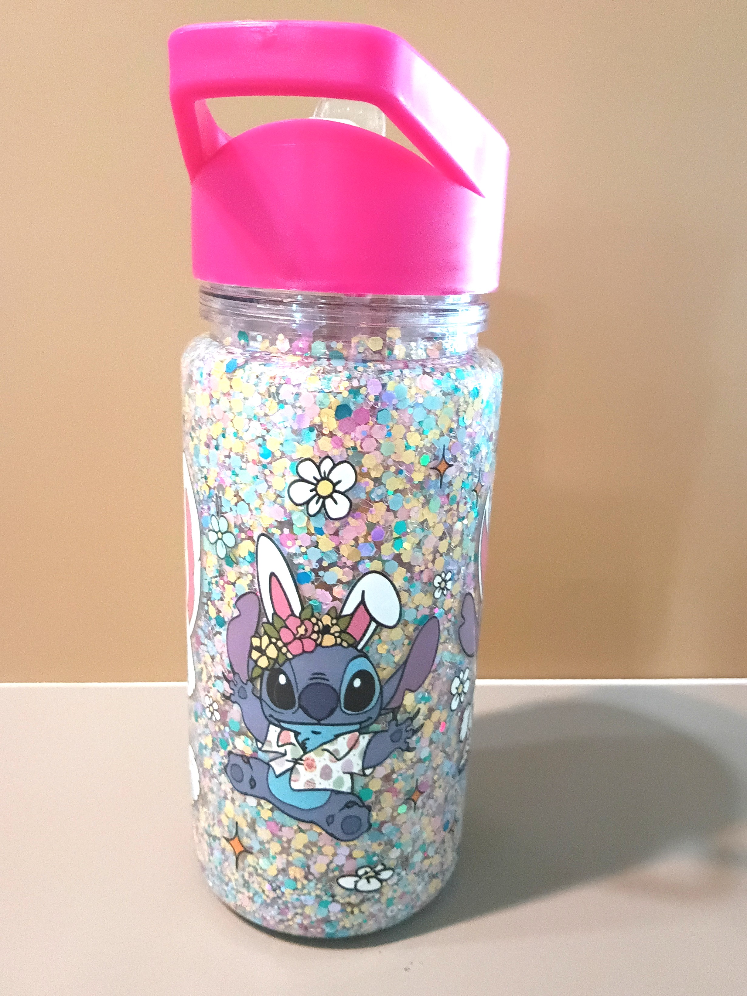 16 oz Milo and Stitch Glitter Sippy Cup thumbnail 4