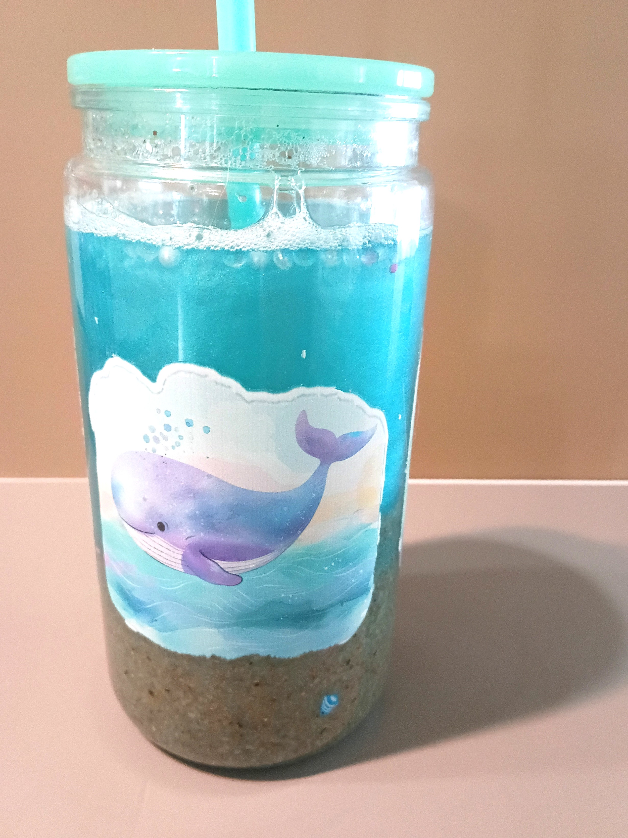 16 oz Glass Beach Theme Snowglobe Cup thumbnail 2