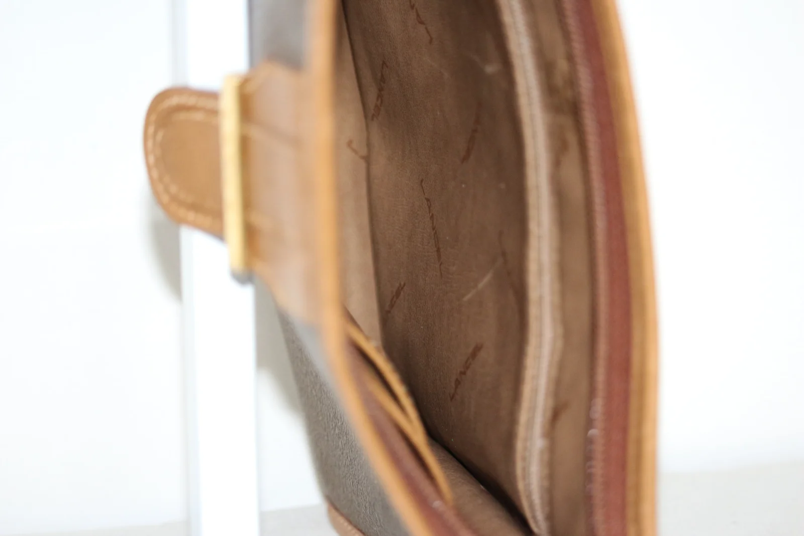 LANCEL VINTAGE LEATHER CLUTCH BAG