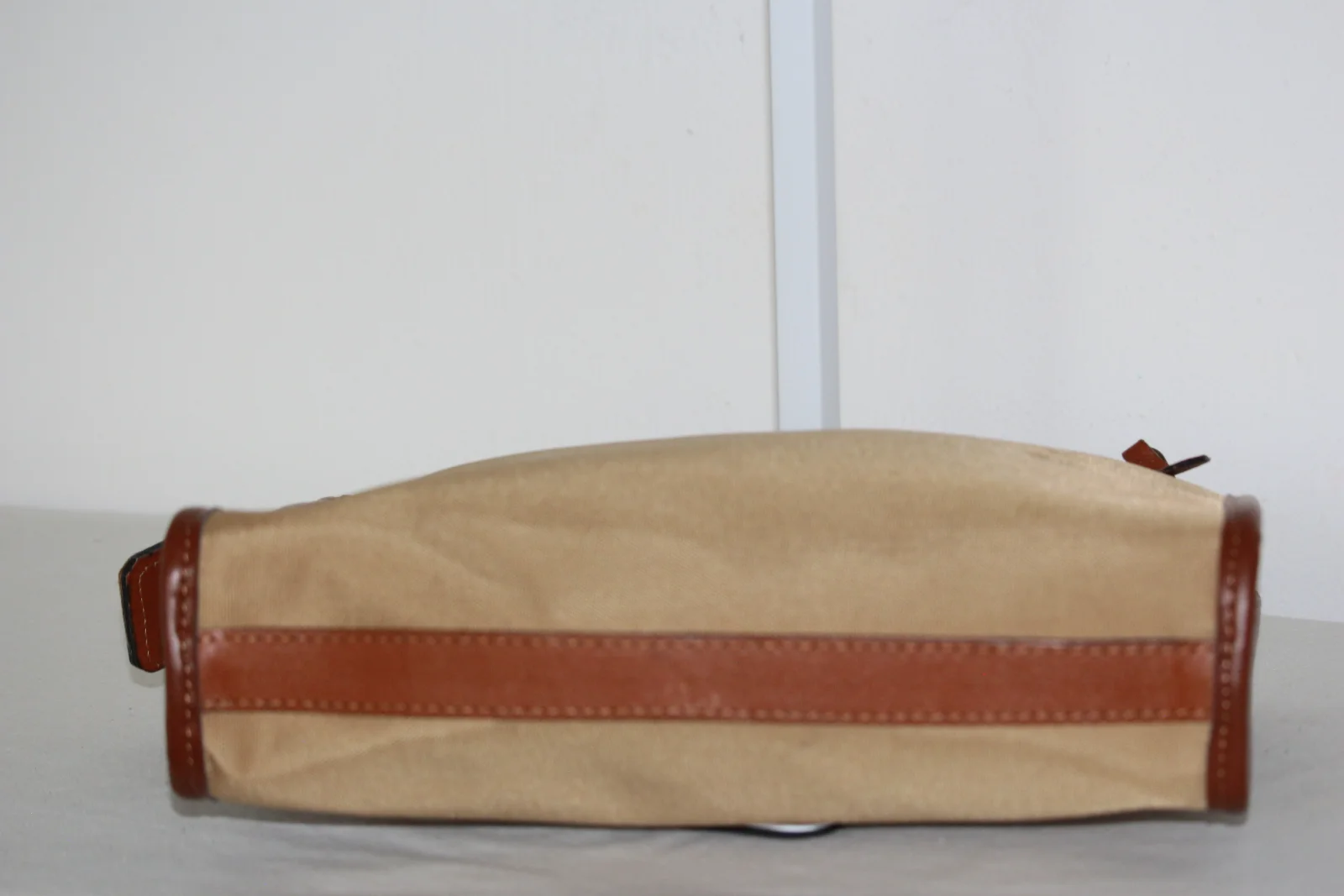 LANCEL VINTAGE CANVAS LEATHER CLUTCH BAG