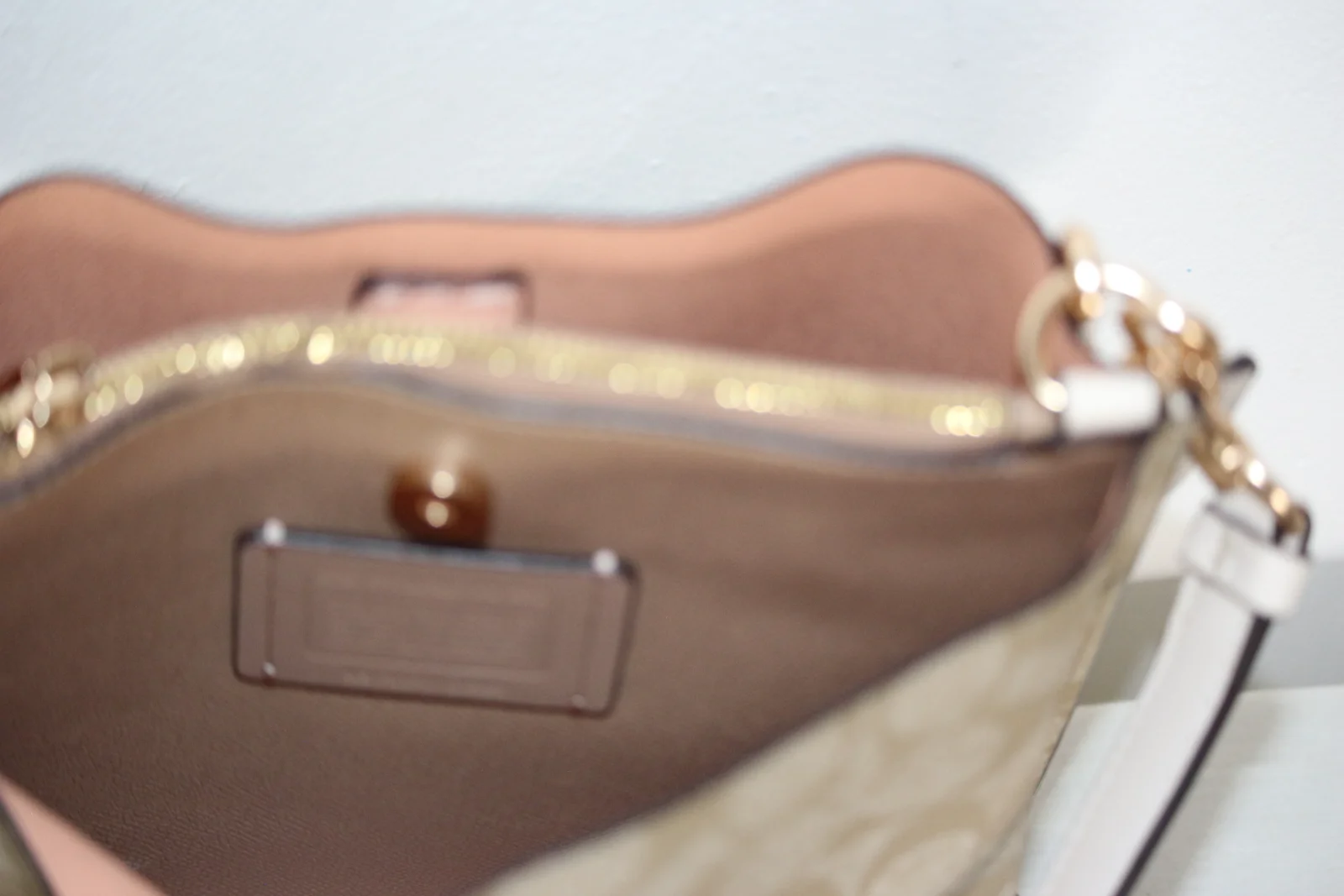COACH MOLLY SIGNATURE LEATHER BUCKET BAG