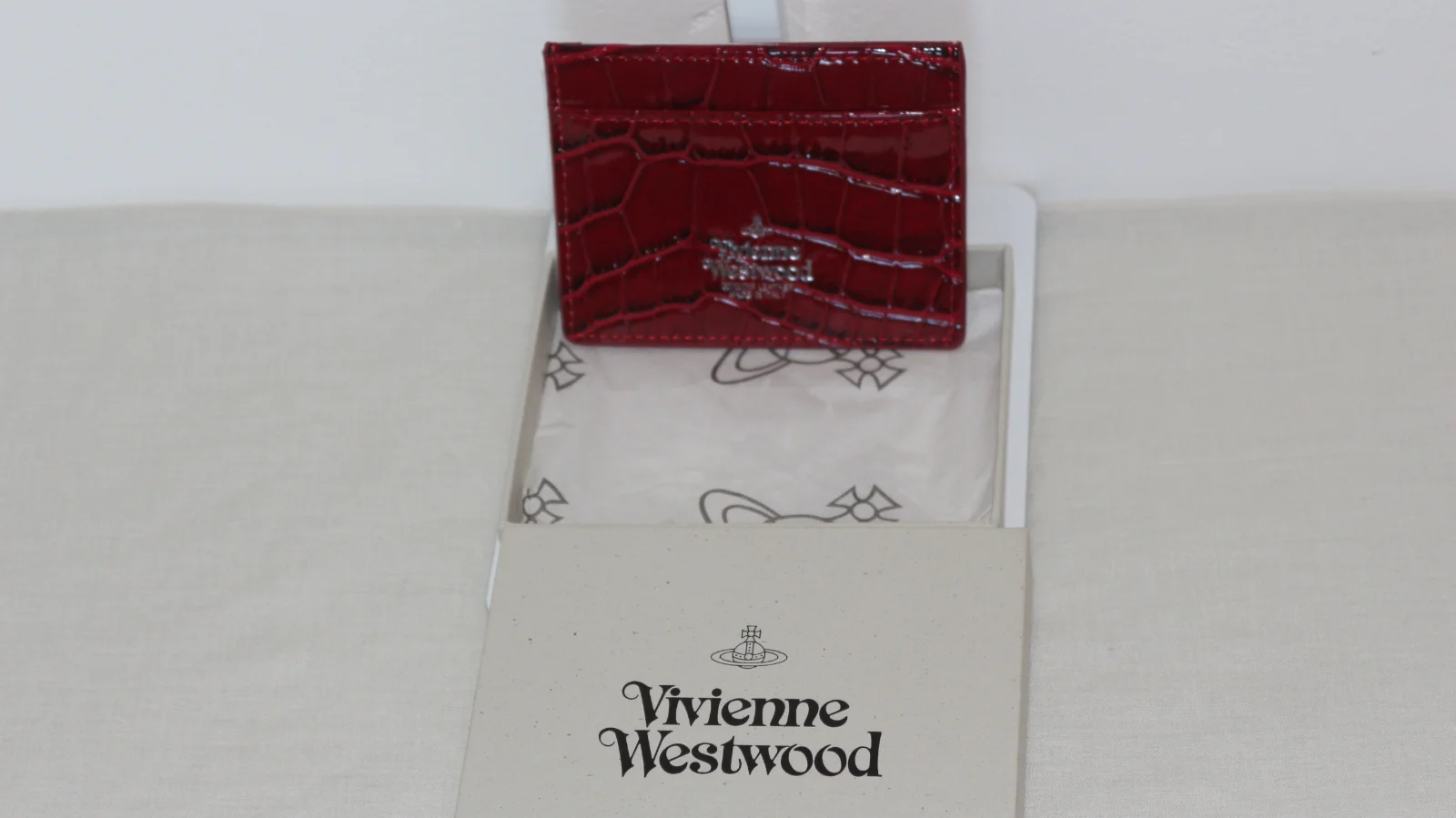 VIVIENNE WESTWOOD CROC-EMBOSSED LEATHER CARD HOLDER