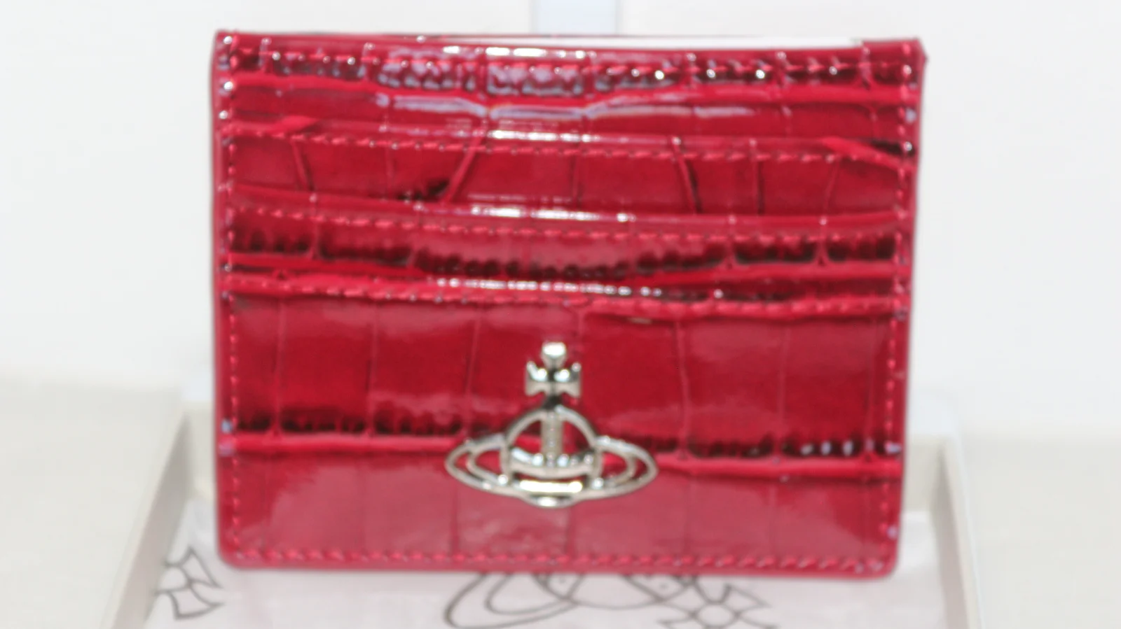 VIVIENNE WESTWOOD CROC-EMBOSSED LEATHER CARD HOLDER