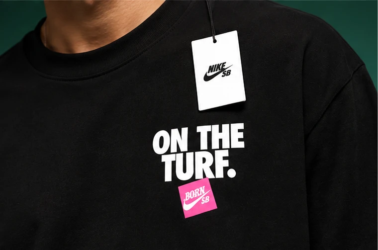 NIKE SB BORN X RAISED ON THE TURF TEE BLACK