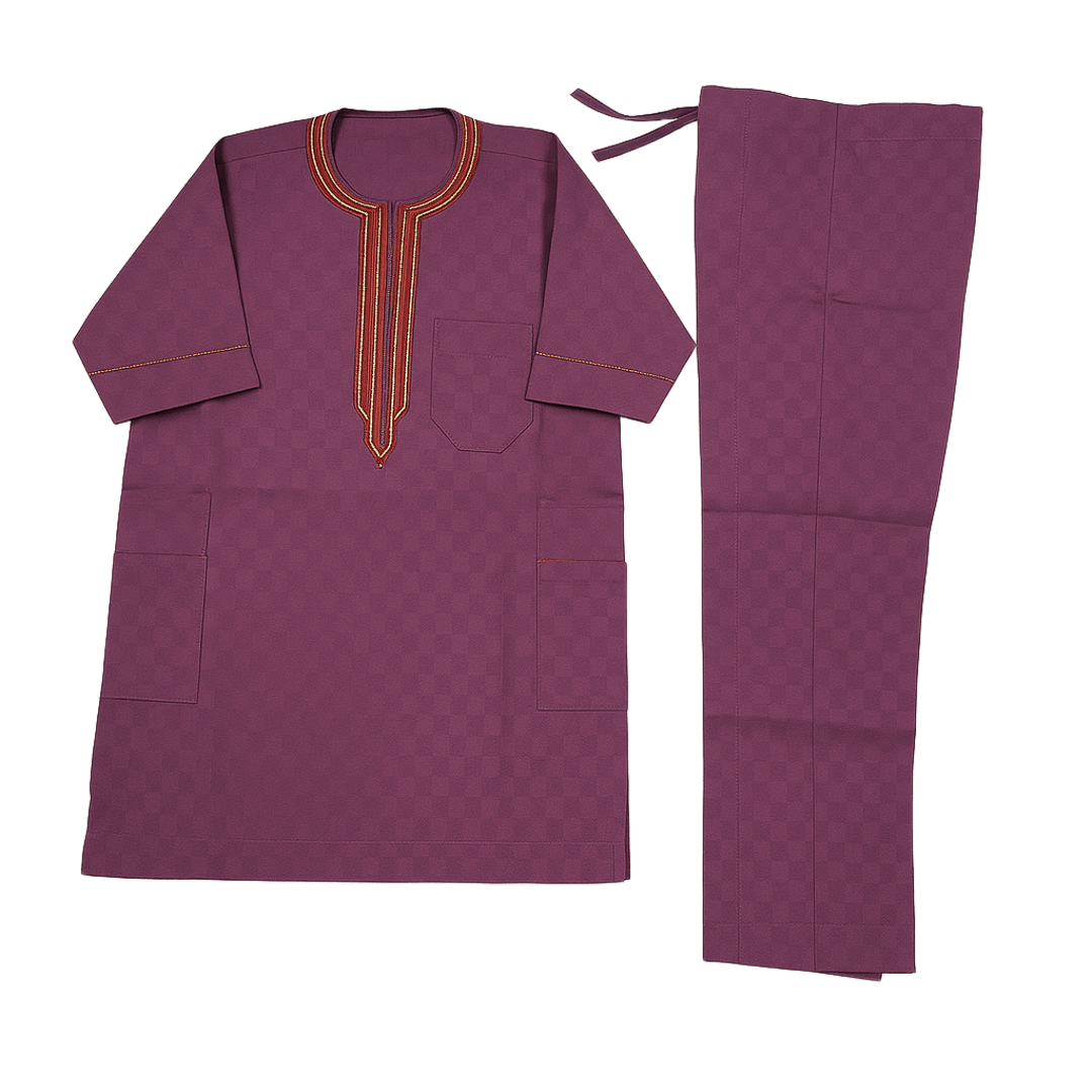 Men's Nigerian Senator Suit – 2-Piece Embroidered Top & Trousers