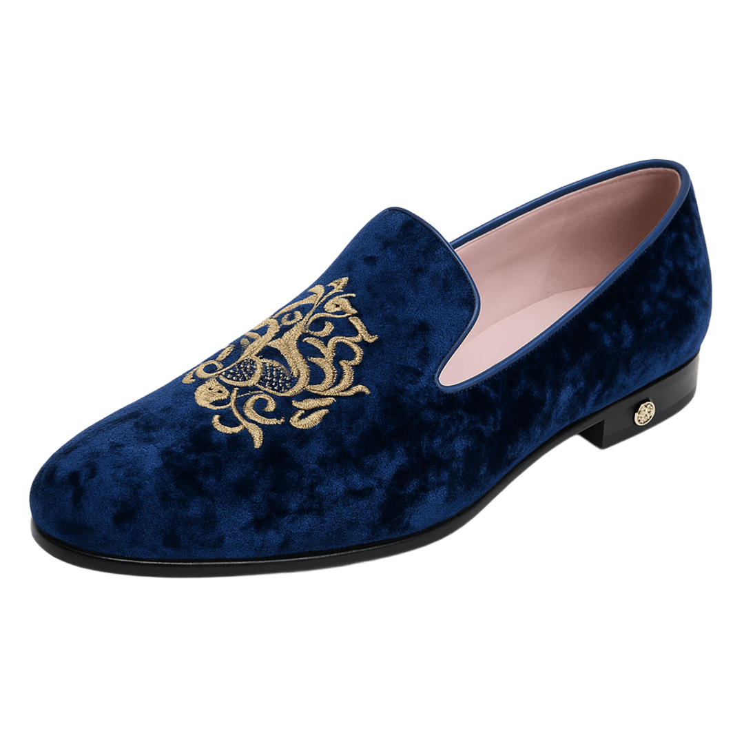 Gucci Men's Royal Blue Crushed Velvet Loafer