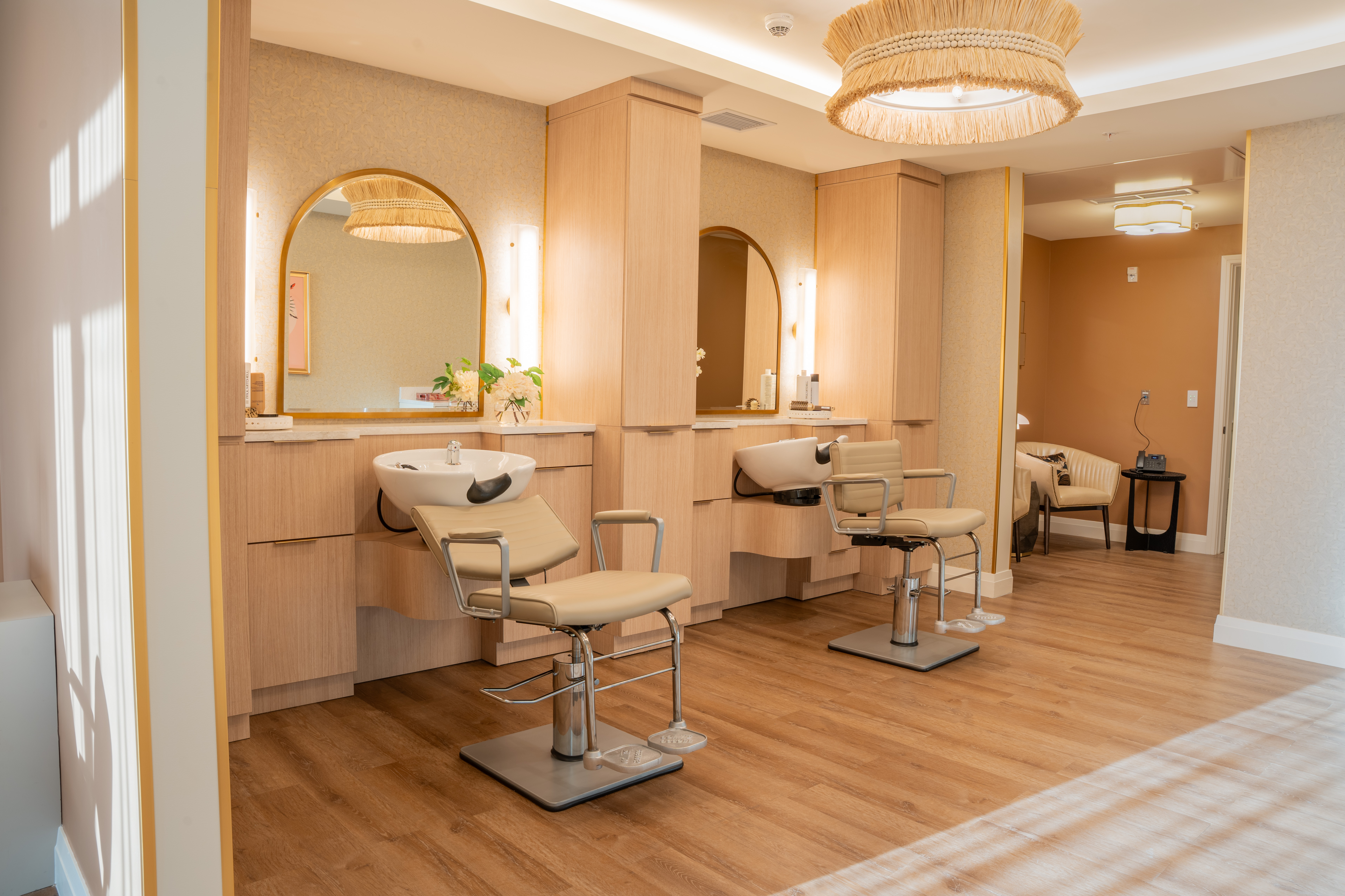 Salon interior photography at Sunrise Senior Living in Coral Gables Florida — commercial real estate photography