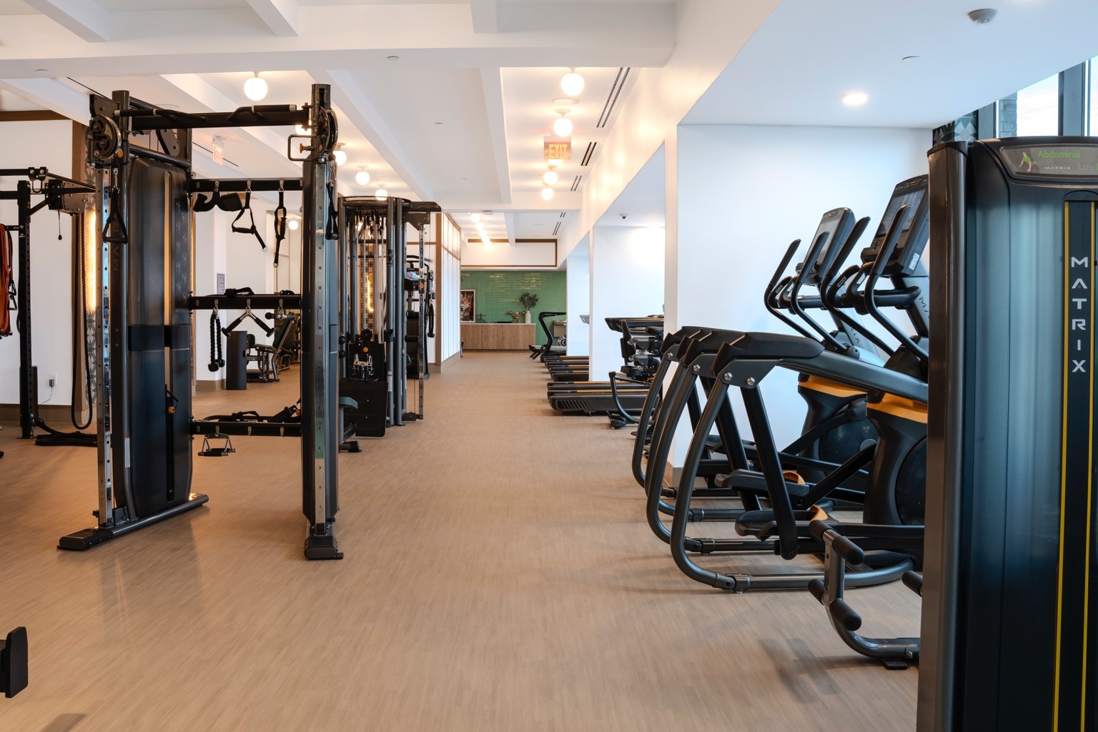 Luxury gym photography at The Vermeer apartment building in Washington DC — residential amenity photography