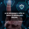 Finger touching digital interface with AI and insurance icons, illustrating how artificial intelligence impacts insurance pricing.