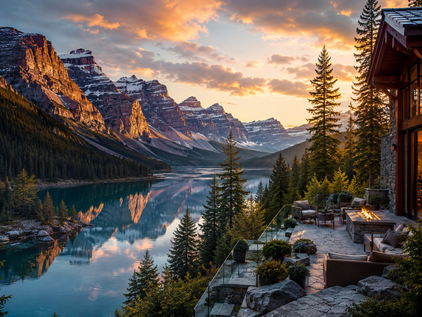 Guía de viaje de Canadian Rockies con lago y lodge de montaña por Élite Origins Club