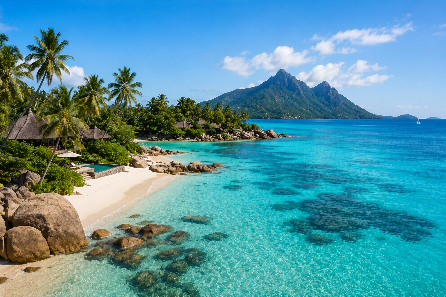 Indian Ocean luxury island resort sunset by Élite Origins Club