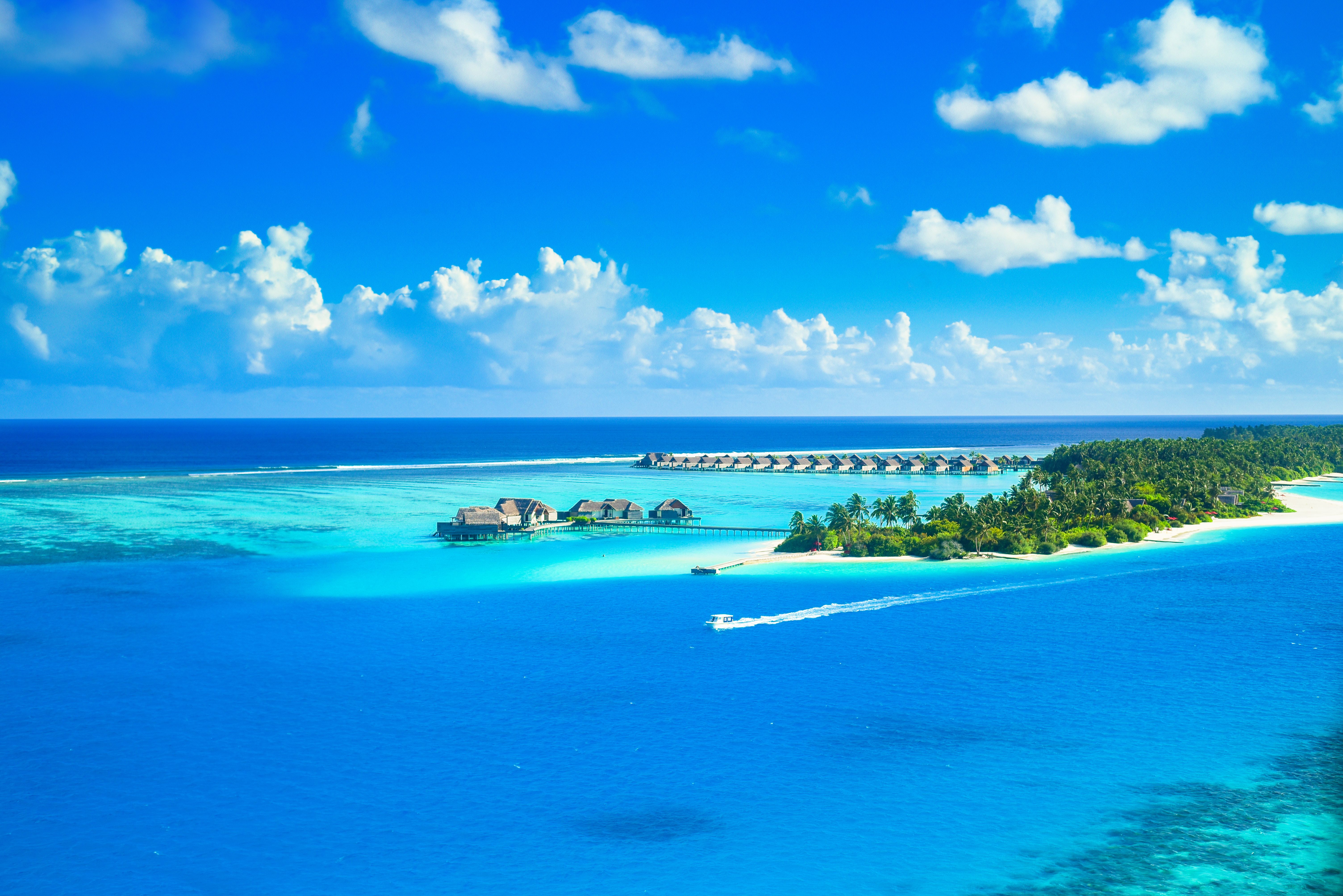Turquoise lagoon in the Indian Ocean islands