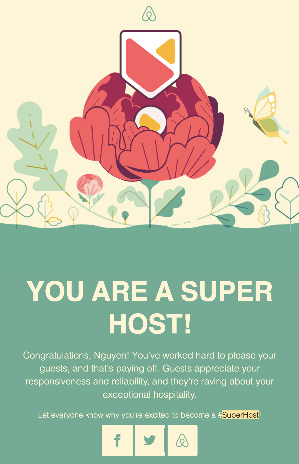 Airbnb Superhost 2025 award for MiaCasa Hanoi
