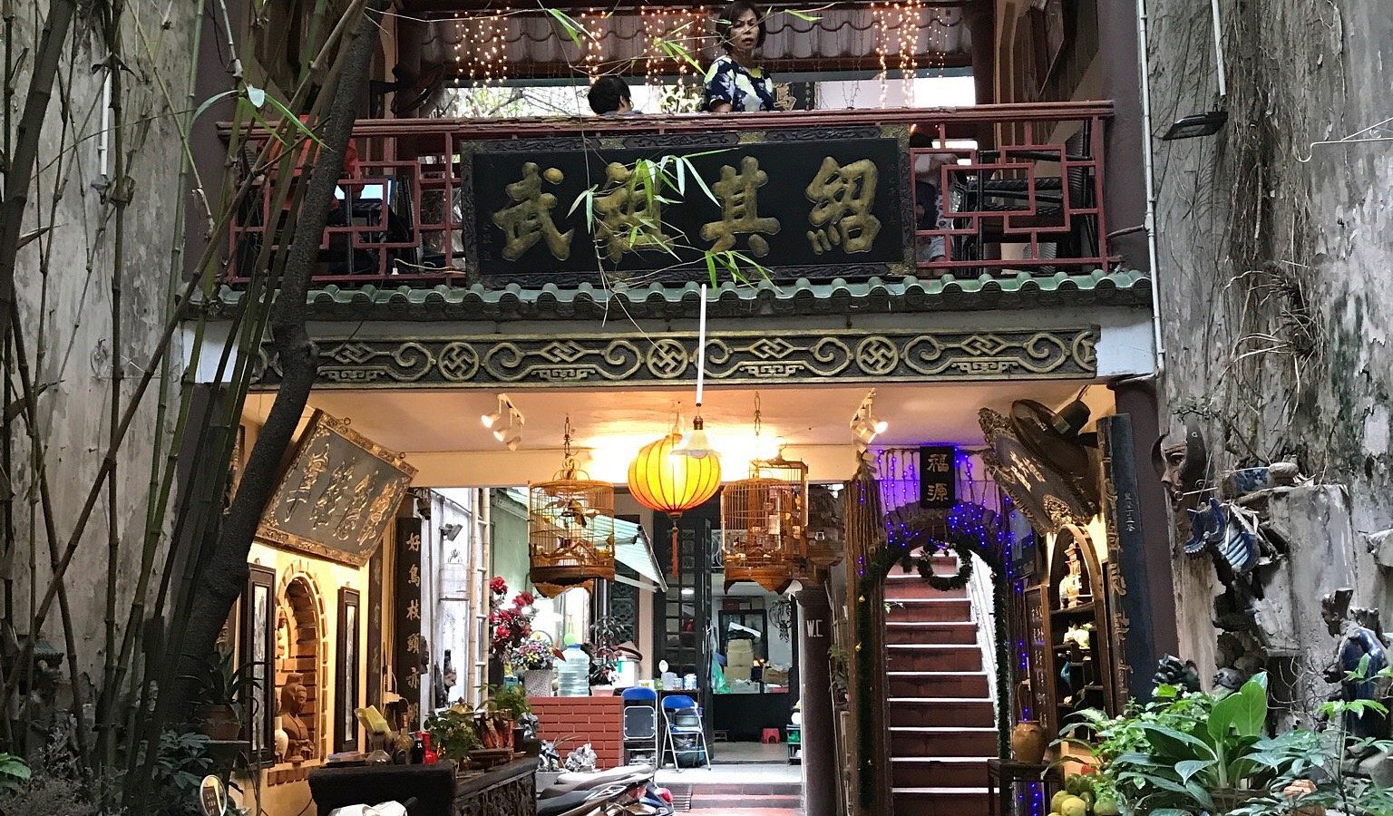 Hidden café in Hanoi Old Quarter with vintage decor