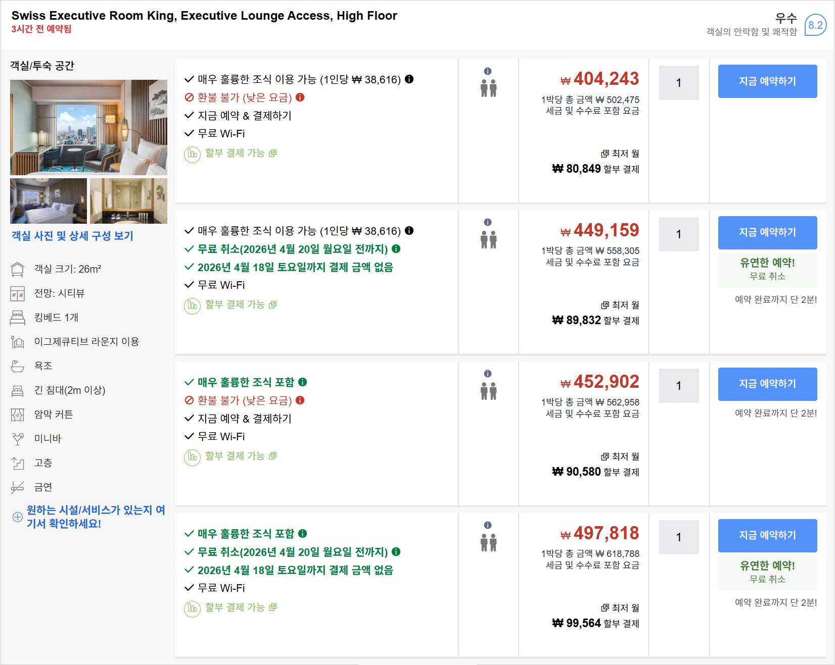 Swiss Executive Room King, Executive Lounge Access, High Floor