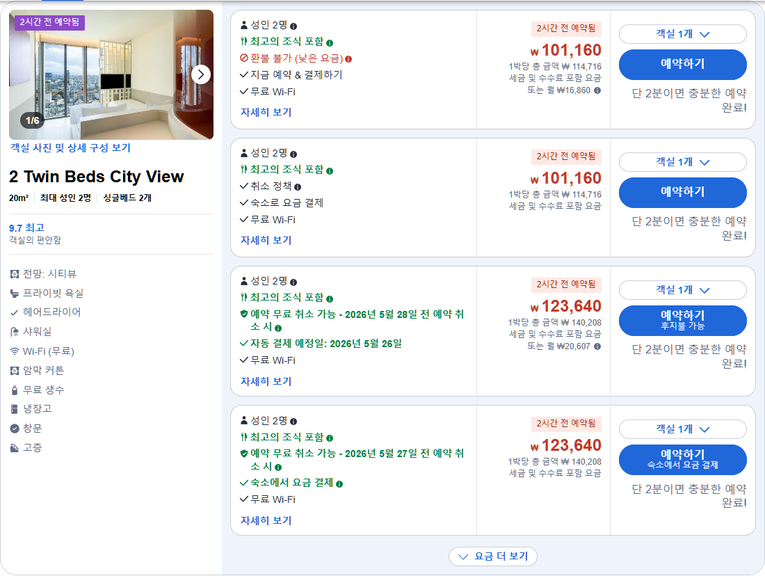 2 트윈 베드 시티뷰 (2 Twin Beds City View)