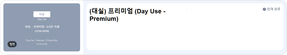(대실) 프리미엄 (Day Use - Premium)