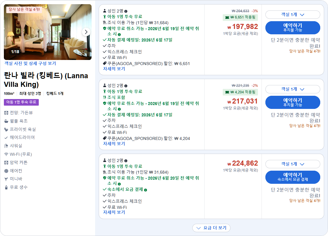 란나 빌라 (킹베드) (Lanna Villa King)