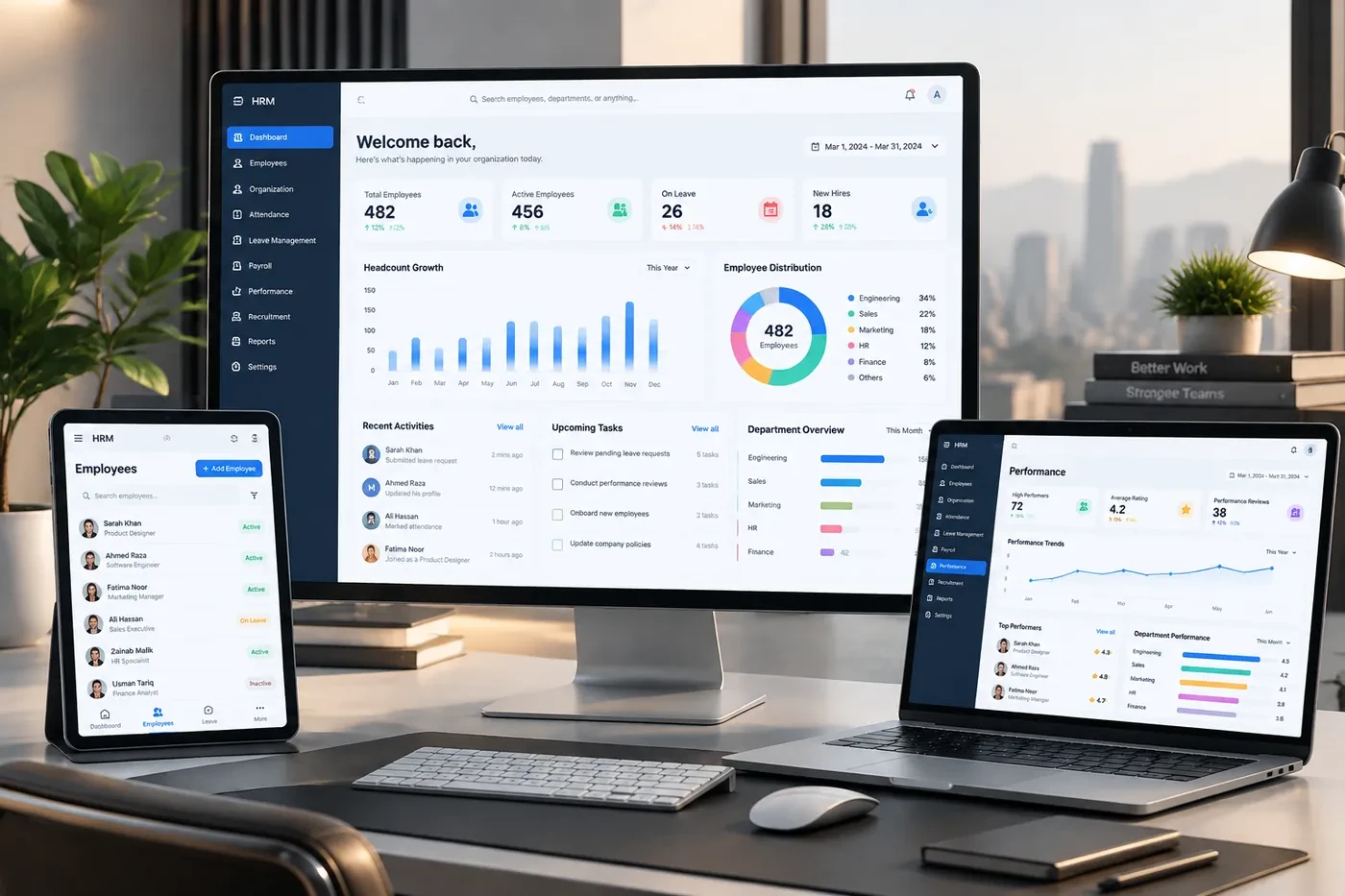 HRM System: SaaS HRM system for a US startup.