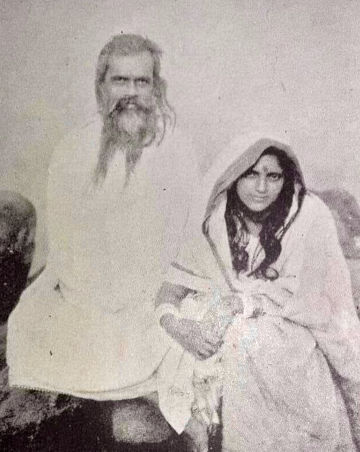 photographie de Mâ Ânandamayî avec Bholanath 