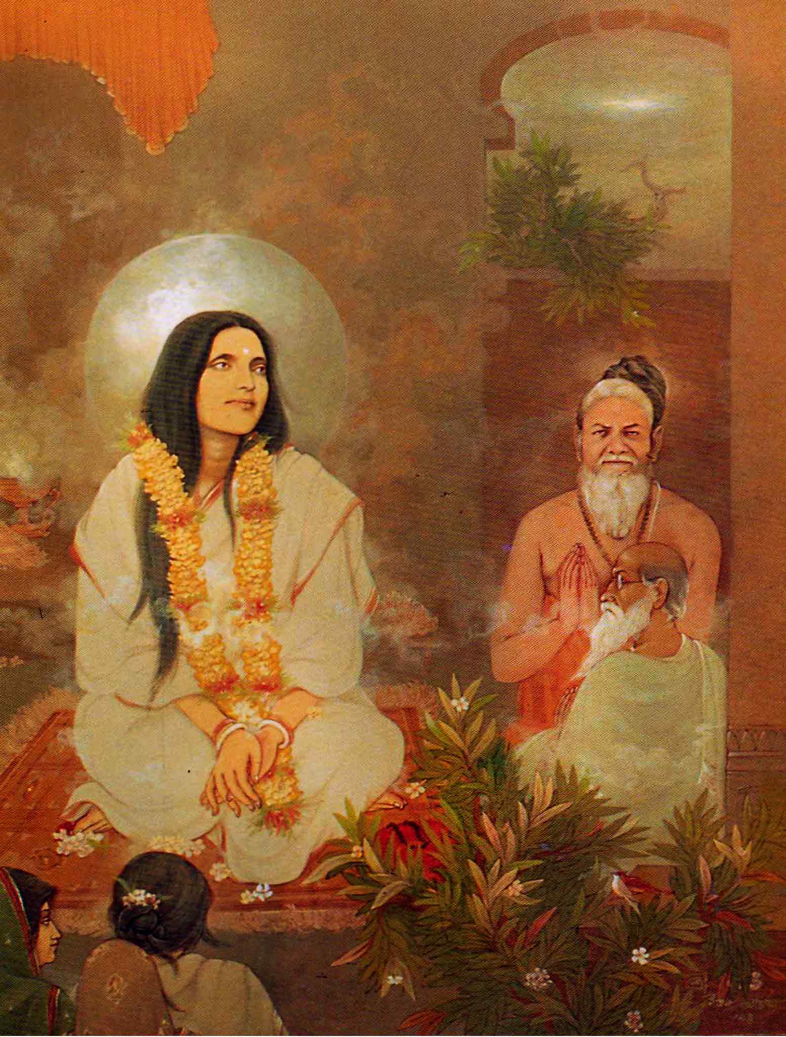 Peinture de Ratan Acharya représentant Mâ Ânandamayî