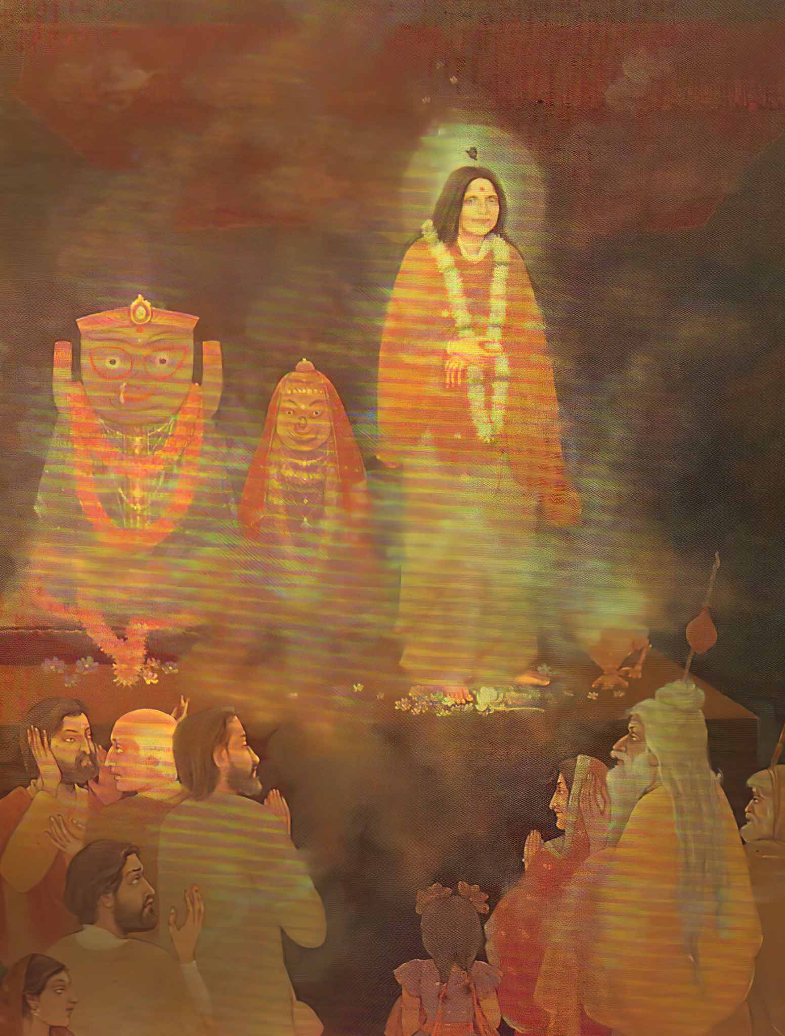 Peinture de Ratan Acharya représentant Mâ Ânandamayî