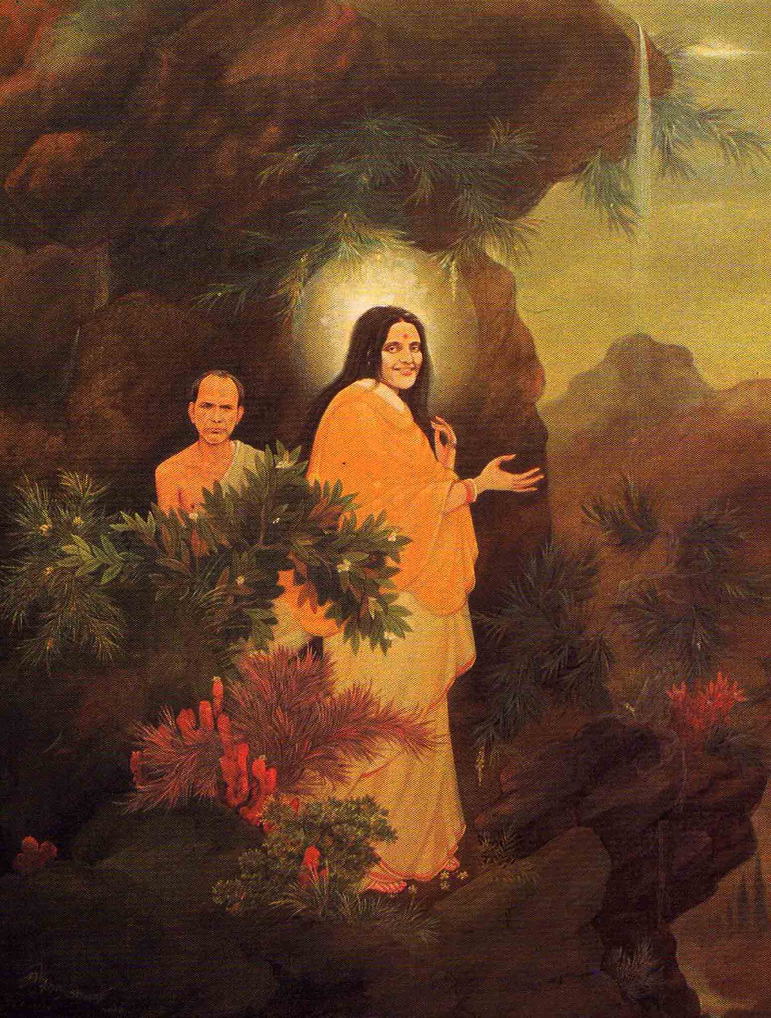 Peinture de Ratan Acharya représentant Mâ Ânandamayî