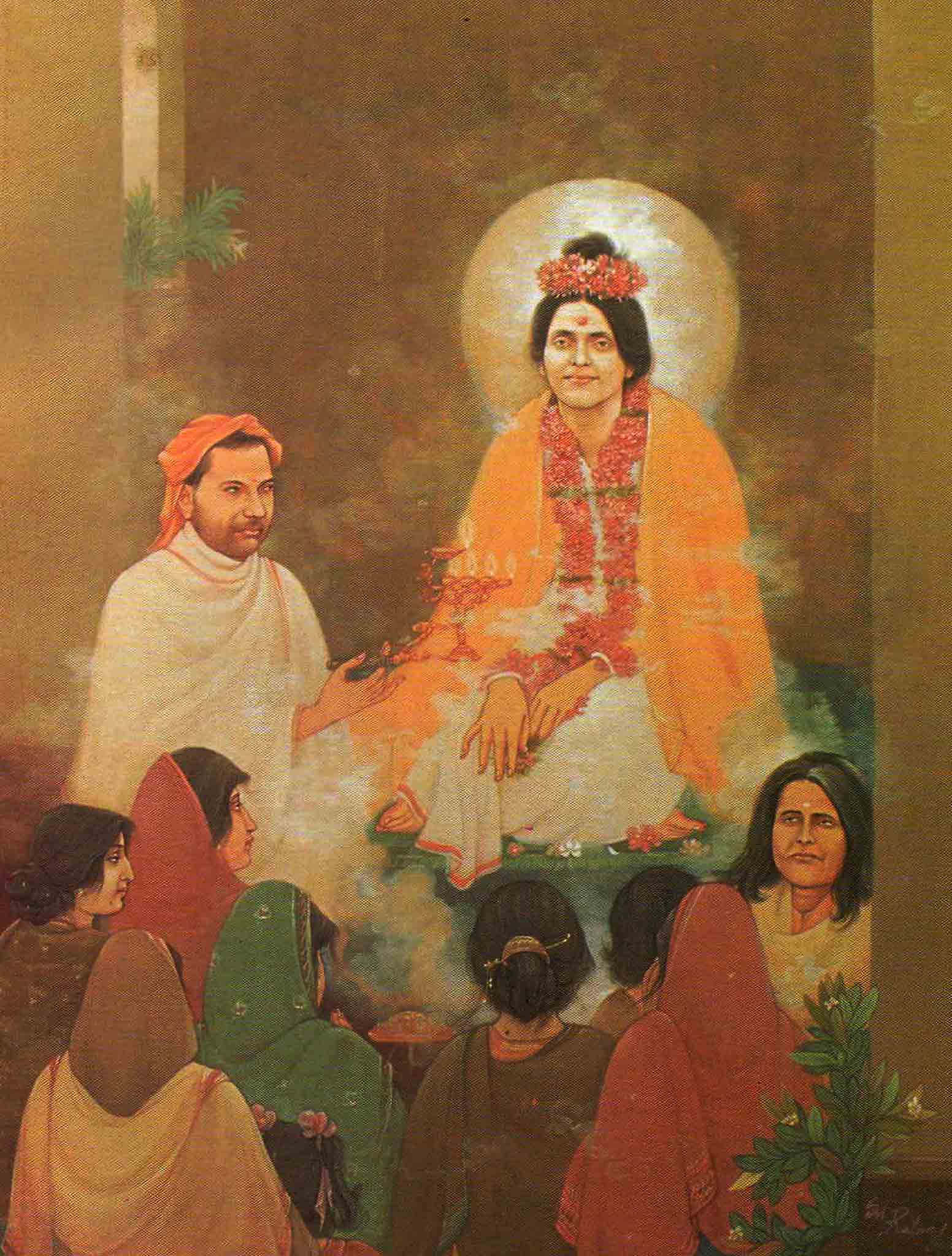 Peinture de Ratan Acharya représentant Mâ Ânandamayî
