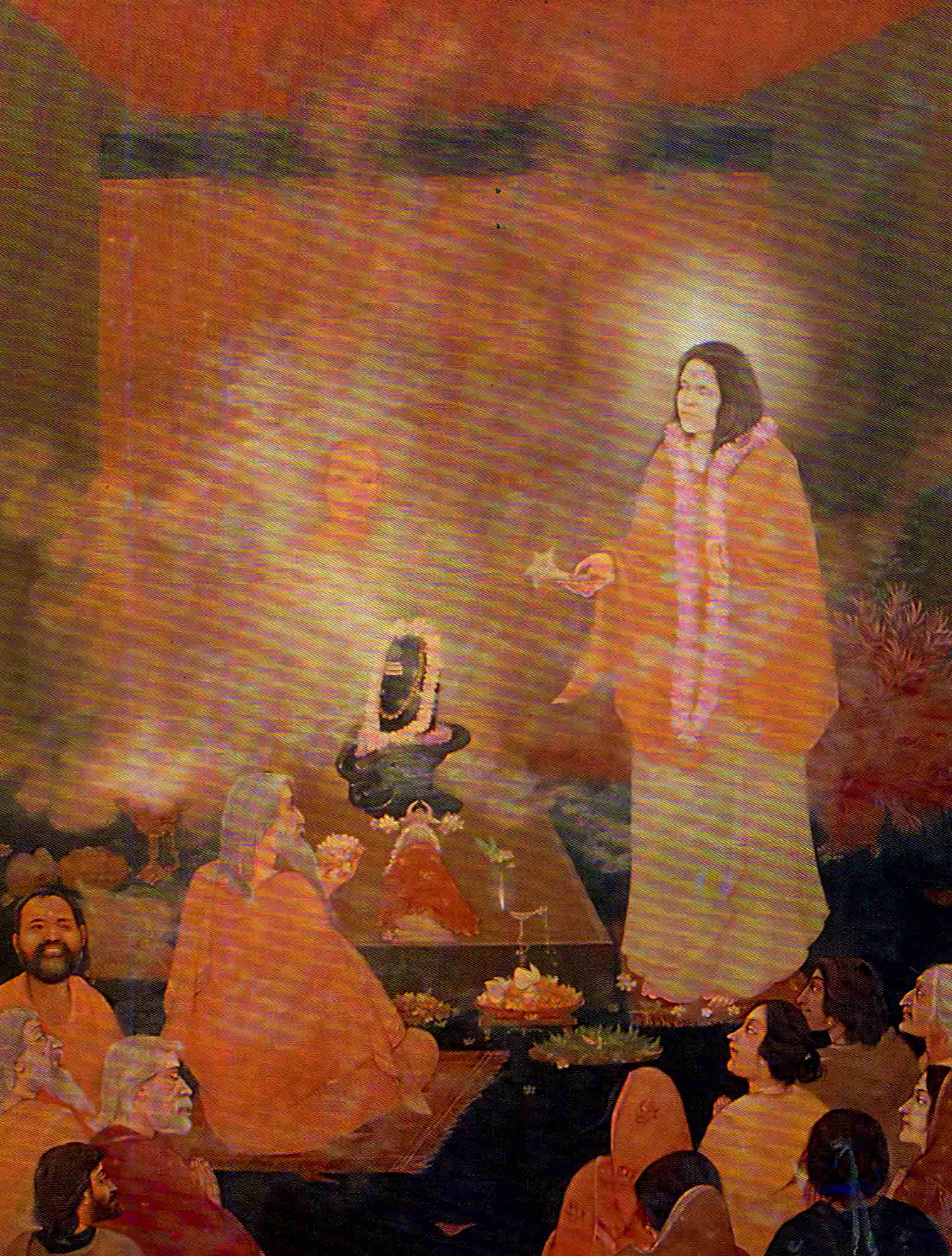 Peinture de Ratan Acharya représentant Mâ Ânandamayî