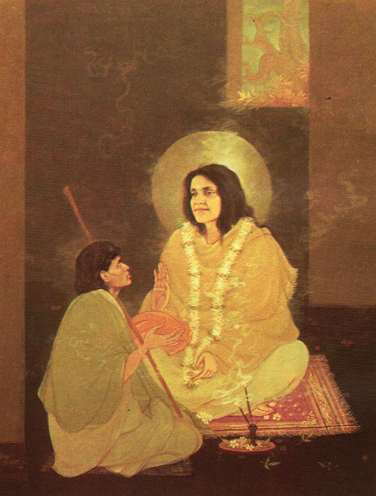Peinture de Ratan Acharya représentant Mâ Ânandamayî