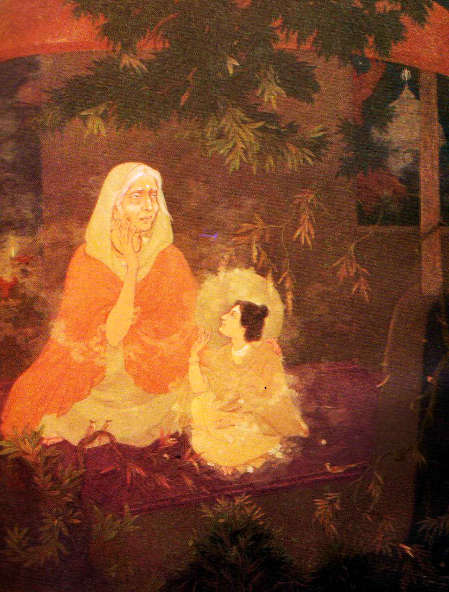 Peinture de Ratan Acharya représentant Mâ Ânandamayî