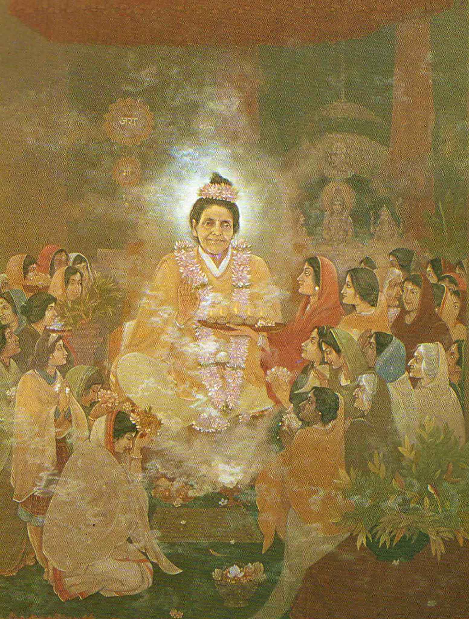 Peinture de Ratan Acharya représentant Mâ Ânandamayî