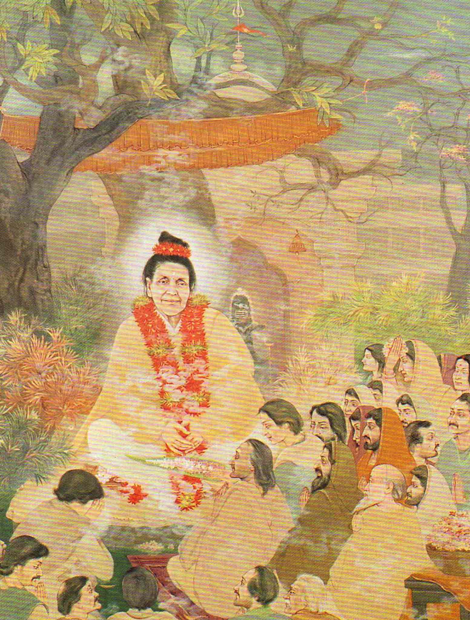 Peinture de Ratan Acharya représentant Mâ Ânandamayî