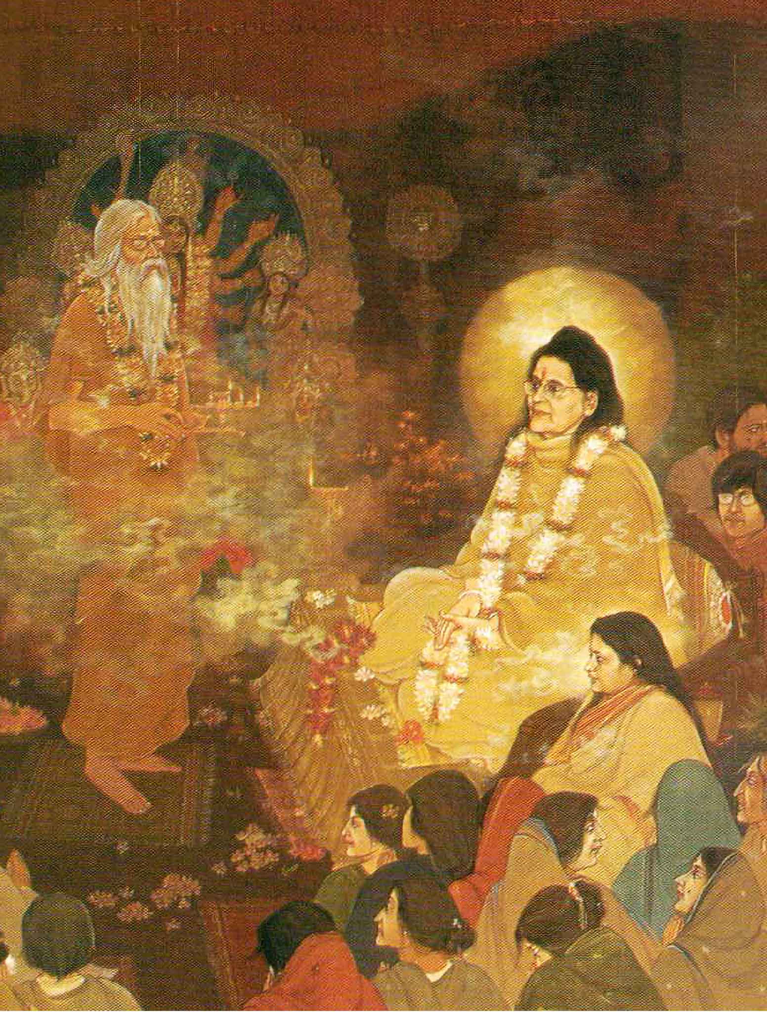 Peinture de Ratan Acharya représentant Mâ Ânandamayî