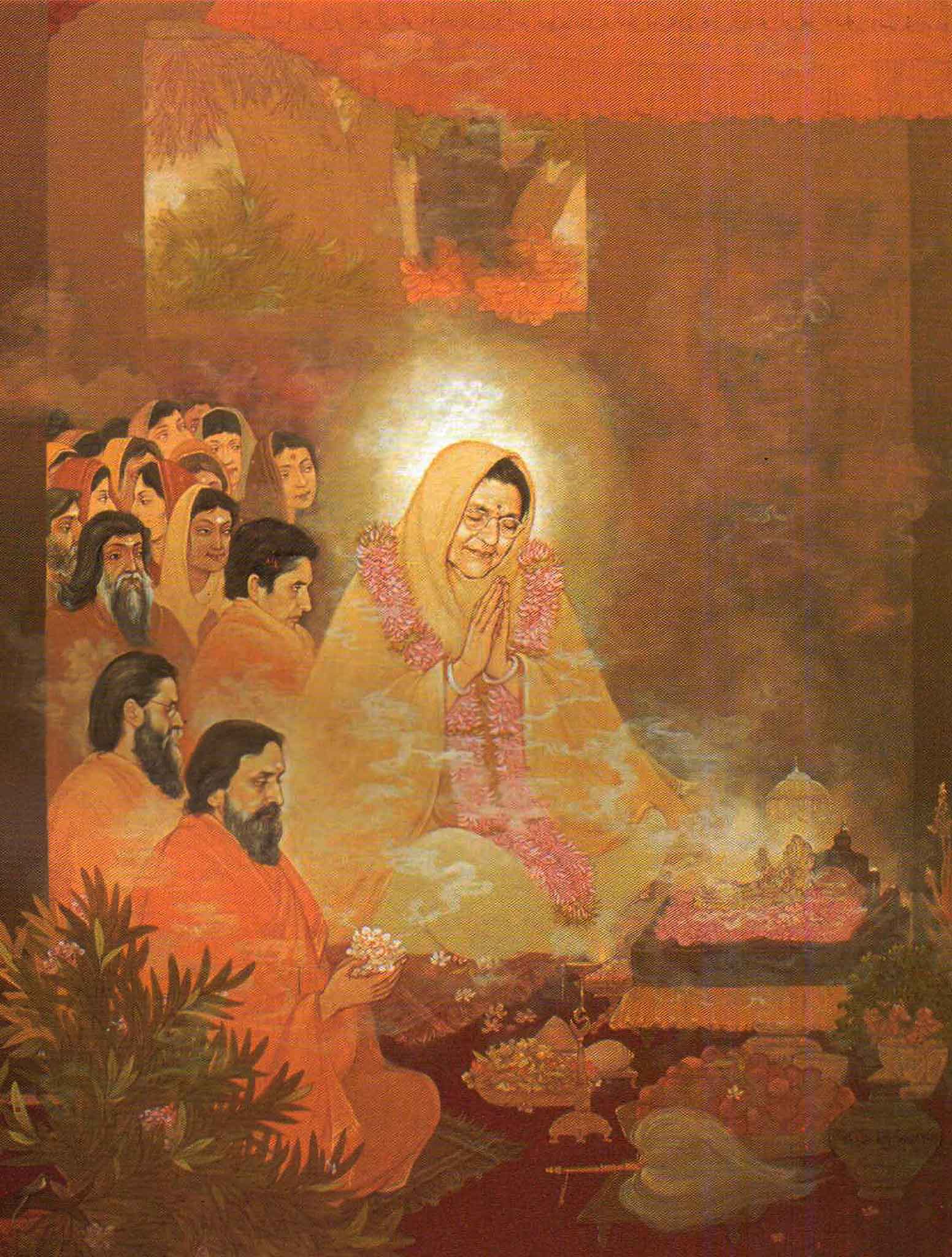 Peinture de Ratan Acharya représentant Mâ Ânandamayî