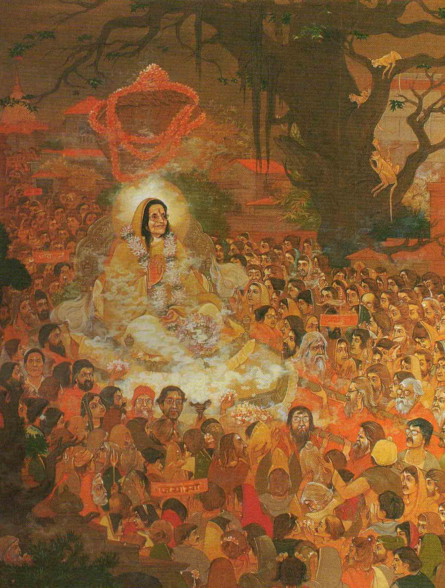 Peinture de Ratan Acharya représentant Mâ Ânandamayî