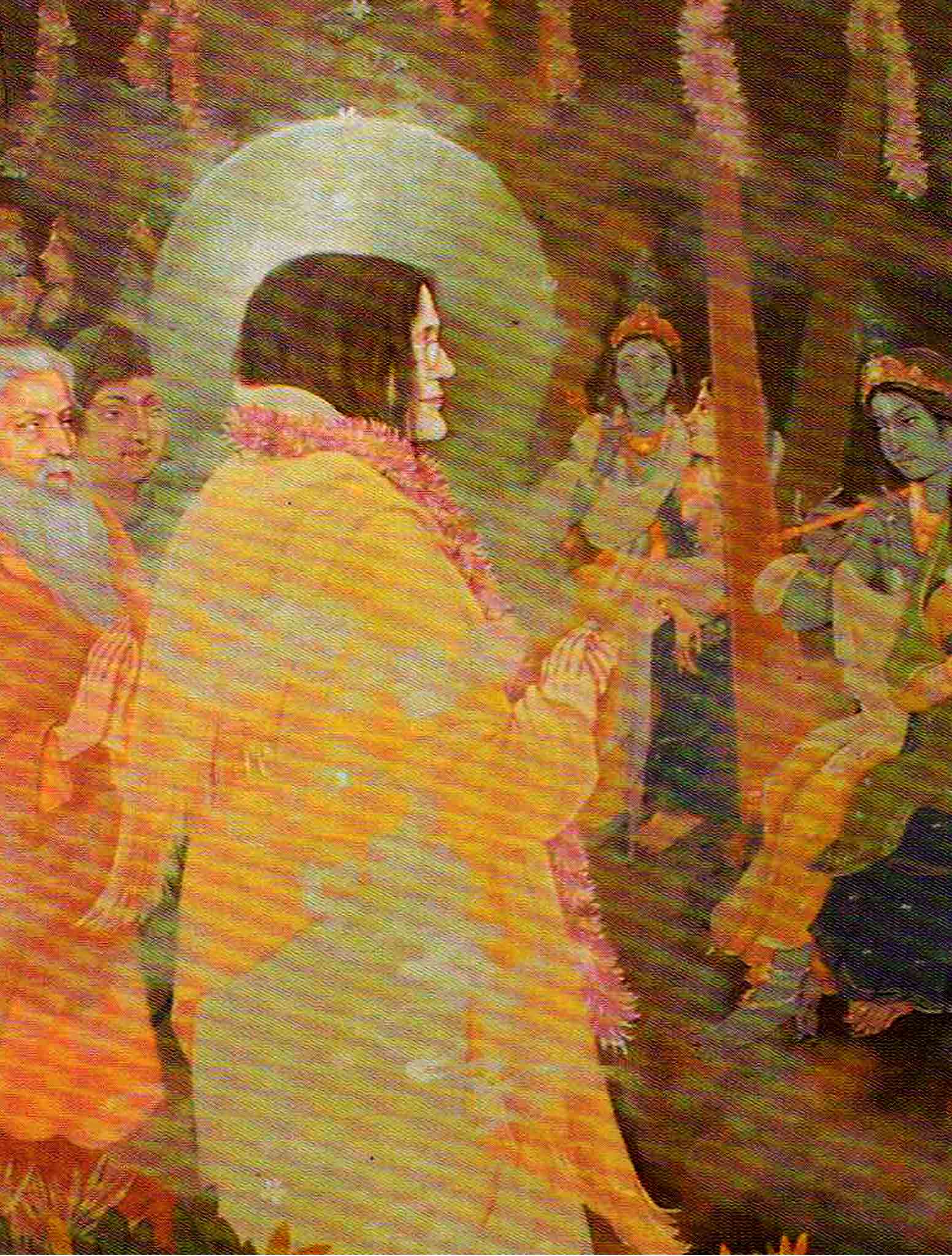 Peinture de Ratan Acharya représentant Mâ Ânandamayî