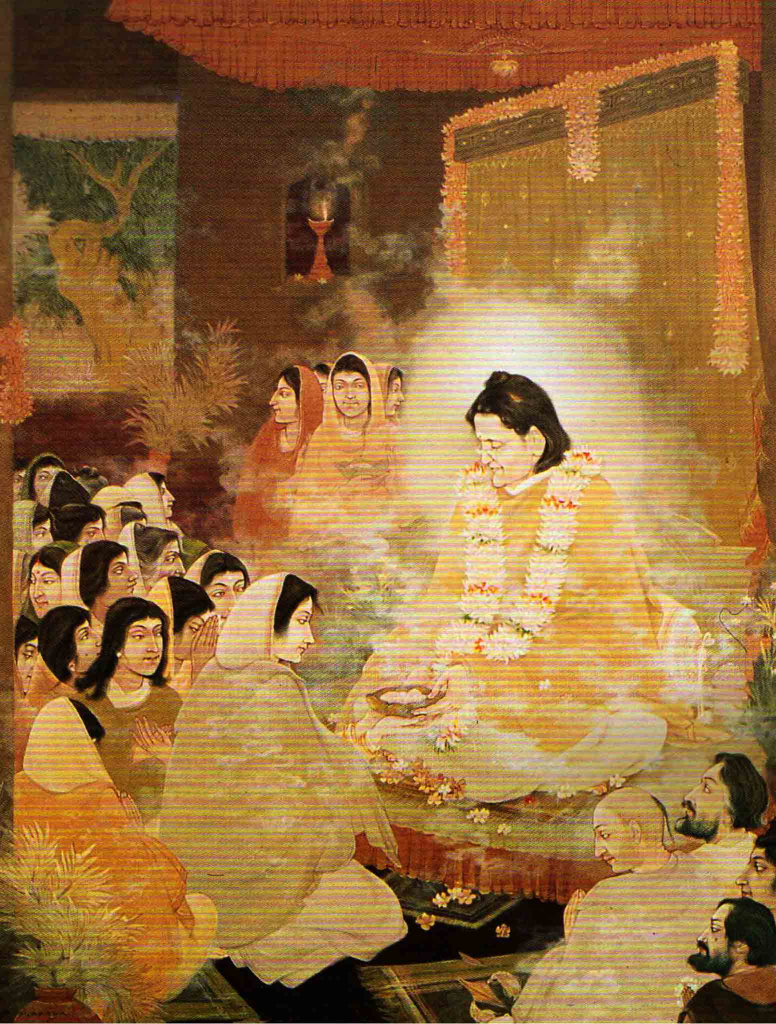 Peinture de Ratan Acharya représentant Mâ Ânandamayî