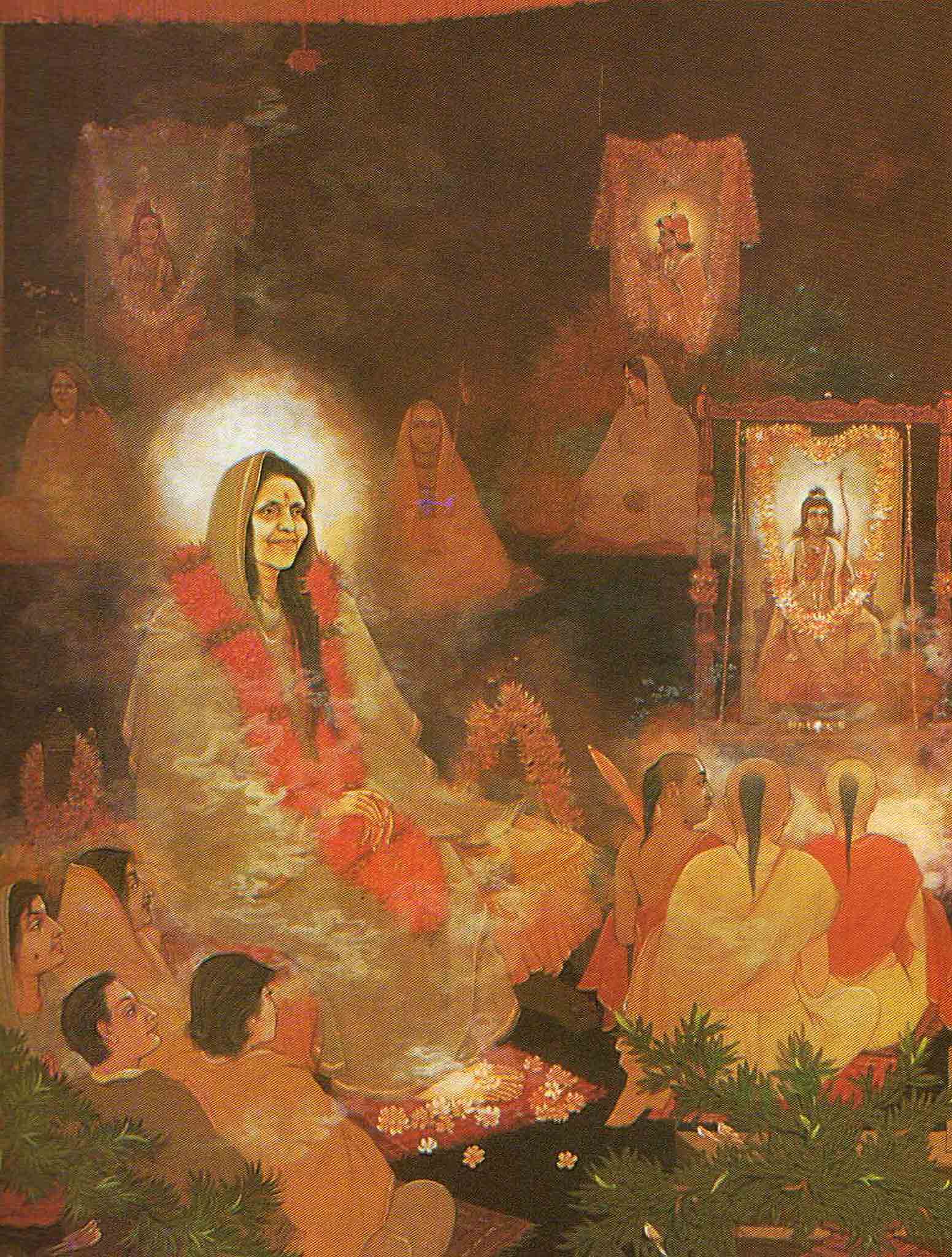 Peinture de Ratan Acharya représentant Mâ Ânandamayî